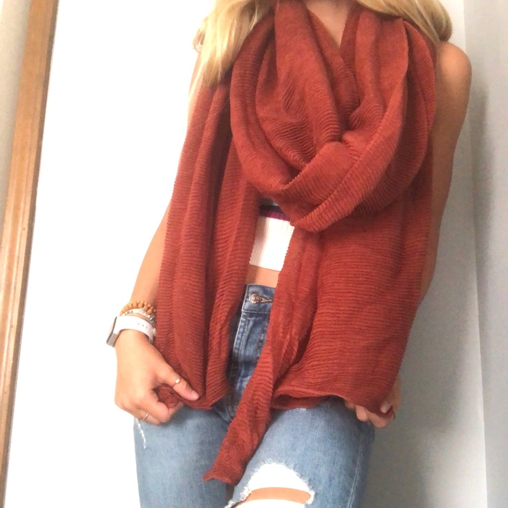 Versatile Burnt Orange Multi-way Scarf